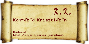 Konrád Krisztián névjegykártya